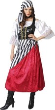 Magik Nights Adult Women's Sassy Pirate Wench Costume S 4-6 Dress Sash Headpiece