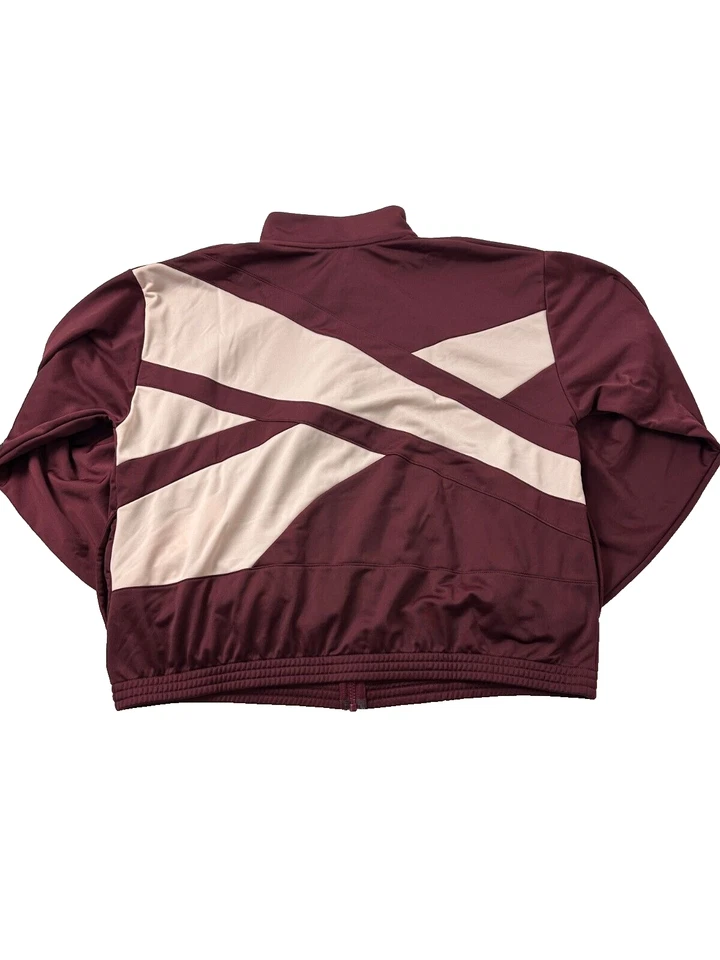 Chaqueta deportiva Reebok para mujer Borgoña Identidad espalda vector tricot talla grande 2X Foto 4 de 4