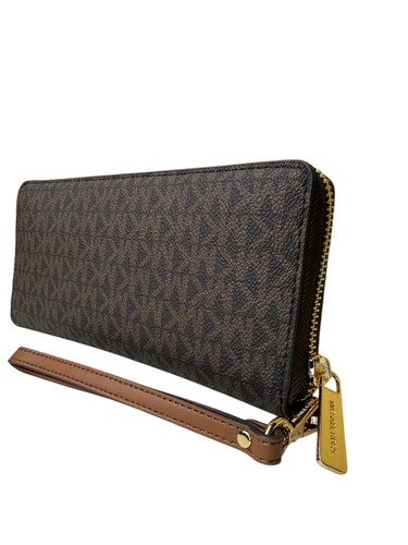 Michael Kors Jet Set Viaje Continental Billetera Larga Muñequera Marrón, Polvo Rubor - Imagen 5 de 15
