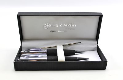 Pierre Cardin Black & Chrome Pen & Mechanical Pencil & Stylus Bonus Box Set