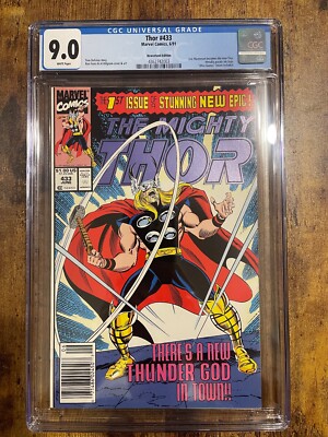 The Mighty Thor 433 Marvel Comics 6/91 Comic Book CGC 9.0 Key Eric Masterson