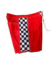 Quiksilver Men original Arch 18" board Shorts red/Checker Size 34