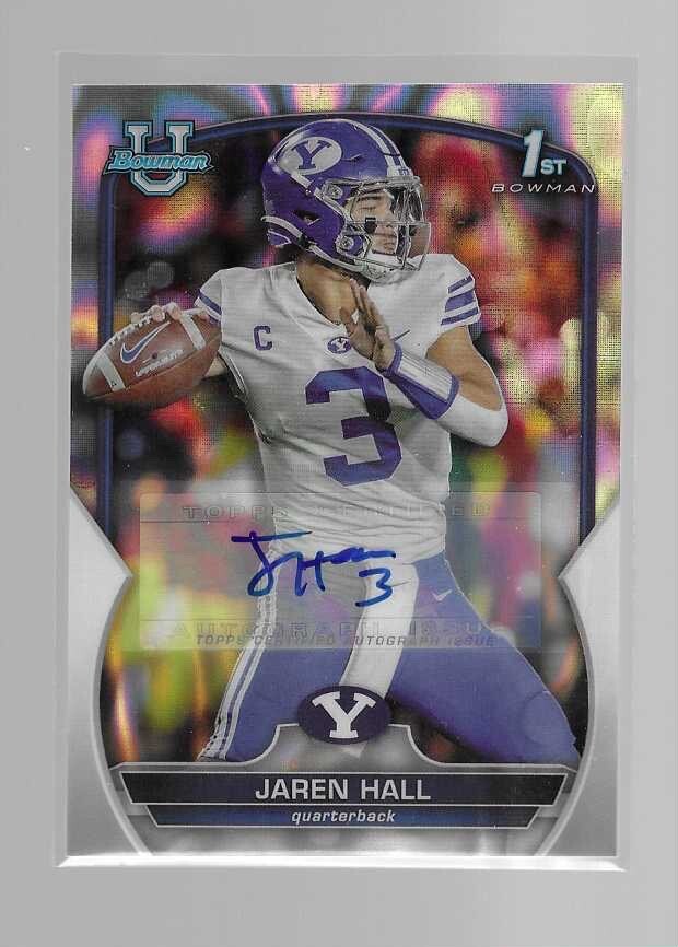 JAREN HALL 2022 BOWMAN UNIVERSITY CHROME LAVA REFRACTOR AUTO #85  /199