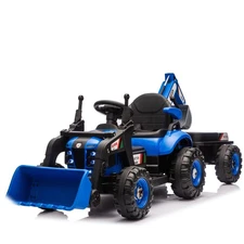 24V Kids Ride On Electric Tractor Car 4-in-1 Construction w/Parents Control Blue