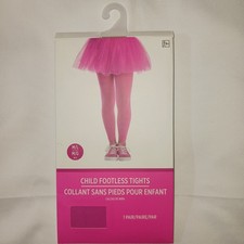 Amscan Child Footless Tights Pink M/L Up To 85 Lbs Costume Dance Ballet New