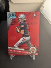 Kyle McCord Red Shimmer /5 2023 Bowman Chrome U University Ohio State