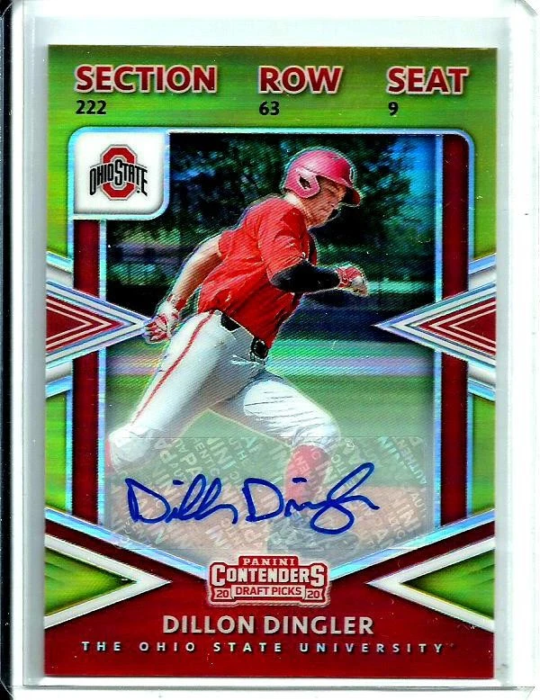 Dillon Dingler 2020 Panini Elite Extra Edition Gold Contenders Rookie Auto 06/10 - Image 3 of 3