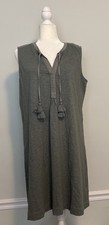 Vineyard Vines Size Large 100% Cotton Tassel Tie Coverup Dress Sage Green