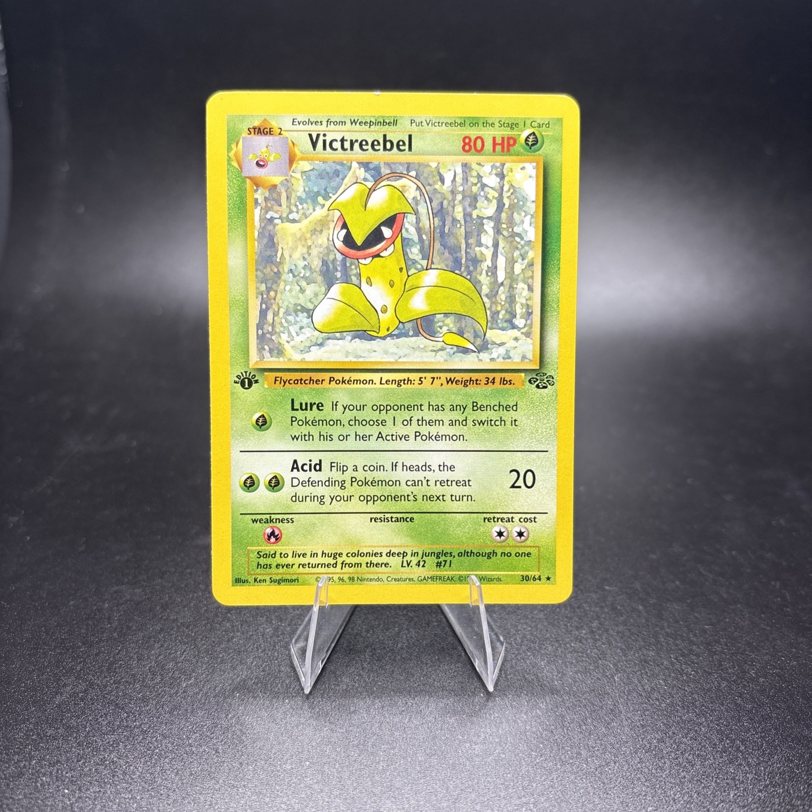 Pokemon Card - Victreebel Jungle 30/64 Rare 1st Edition Near Mint NM -g