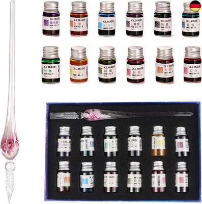 Glasstifte-Set kalligraphie, Kalligraphie Dip Pens,12 bunte
