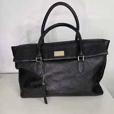 Paul Costelloe Black Leather Tote Bag Large Work Shoulder Handbag Fits Laptop