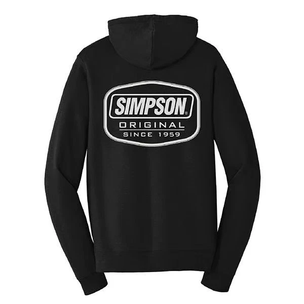 Moletom com capuz Simpson Racing 44109S logotipo original - adulto pequeno - preto - cada - Imagem 2 de 3