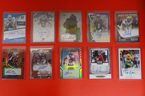 Lot/10 Football Cards - AUTO - Trubisky/Ridley/ Ridder | eBay