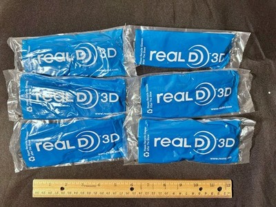 *NEW SEALED* 6 Pack - REAL D PASSIVE 3D Glasses - Black