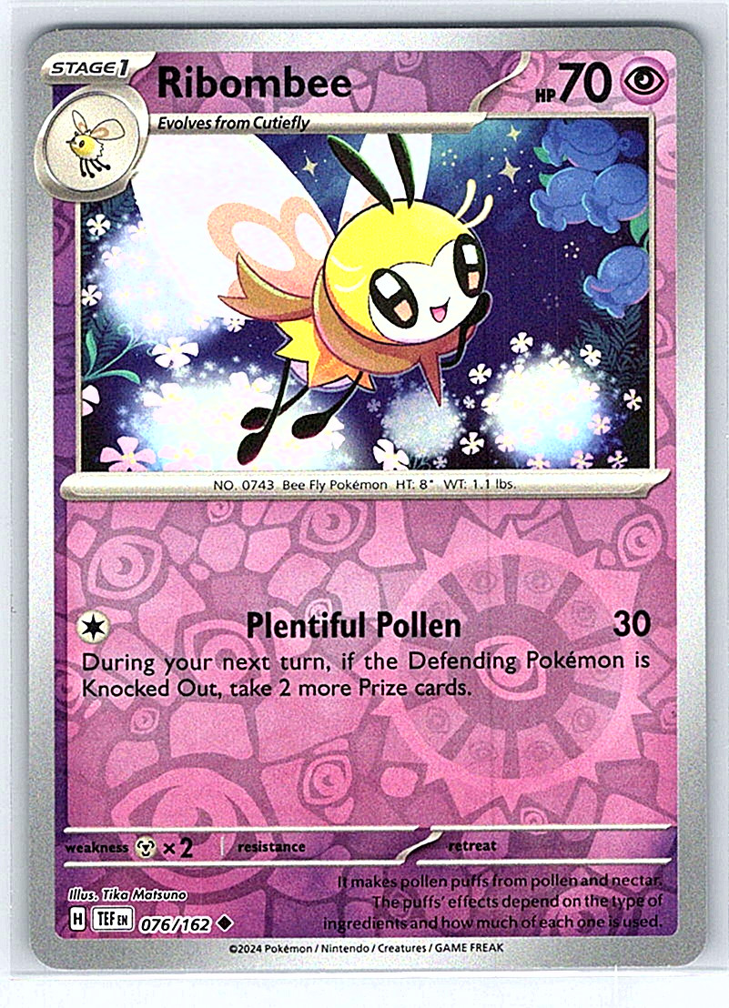 Ribombee [Reverse Holo] 076/162 Temporal Forces NM or LP Pokemon Card