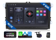 CAM+OBD+for VW Tiguan 9" QLED 6+64GB Android Auto Car Stereo Radio Apple CarPlay
