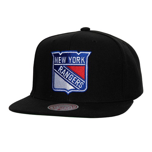 Herren Mitchell & Ness schwarz New York Rangers Kern Top Spot Snapback Mütze