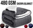 Warm Sherpa Fleece Blanket Heavy Winter Throw For Bed Sofa Extra Warm Blankets