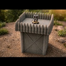Modular Medieval Fort Straight Tower -32mm -Pillage -Barons War -Motte  Bailey