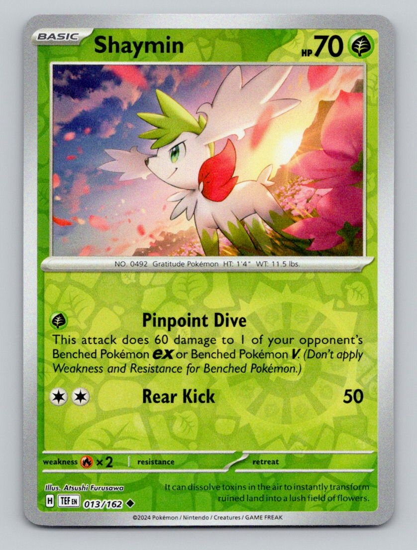 Shaymin 013/162 Uncommon Temporal Forces Pokemon Reverse Holo Near Mint