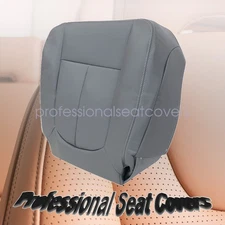 For 2009-2014 Ford F150 Driver Bottom PERFORATED Leather Seat Cover Steel Gray