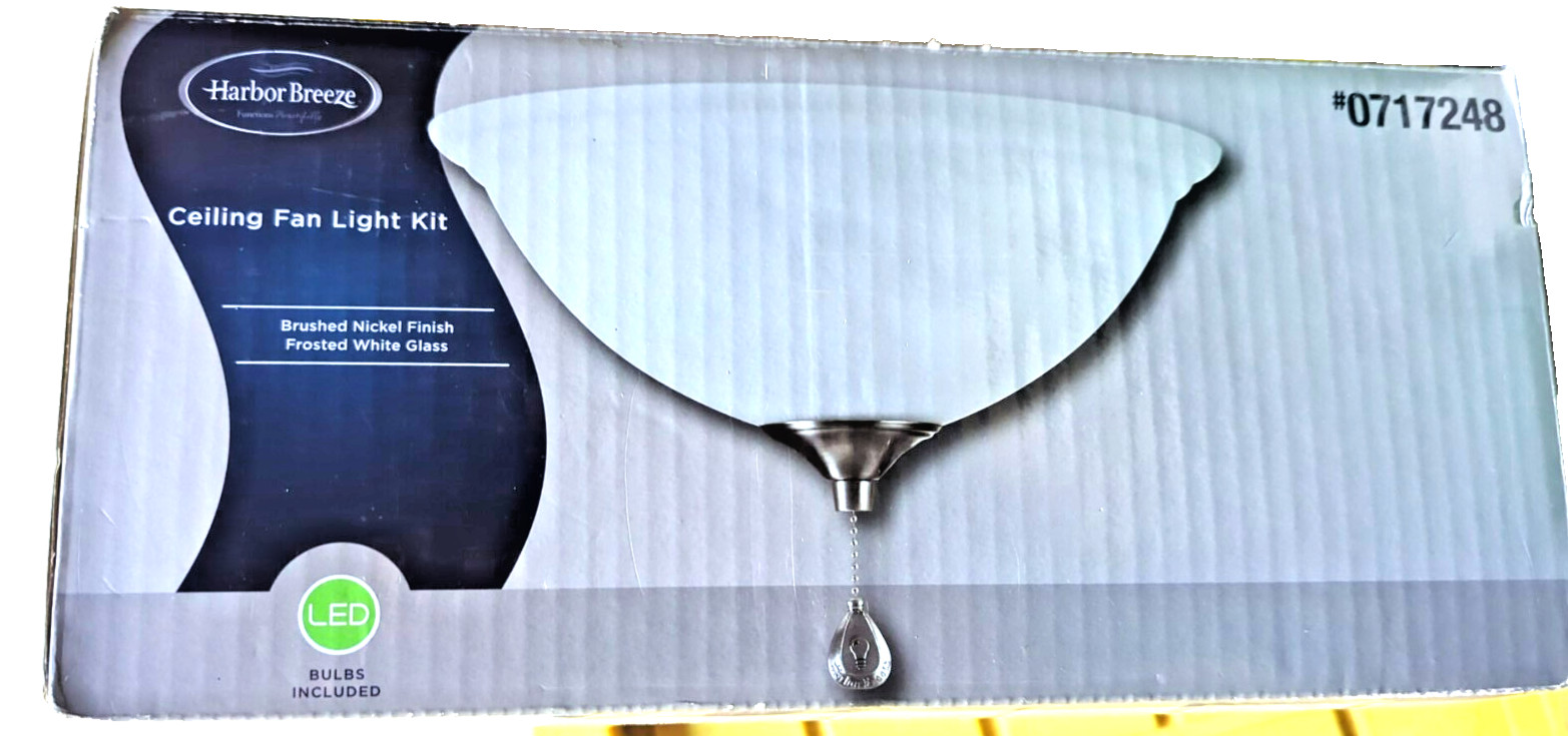 HARBOR BREEZE 8" Light White W/ 3 Finish Options LED Ceiling Fan Light Kit-NEW