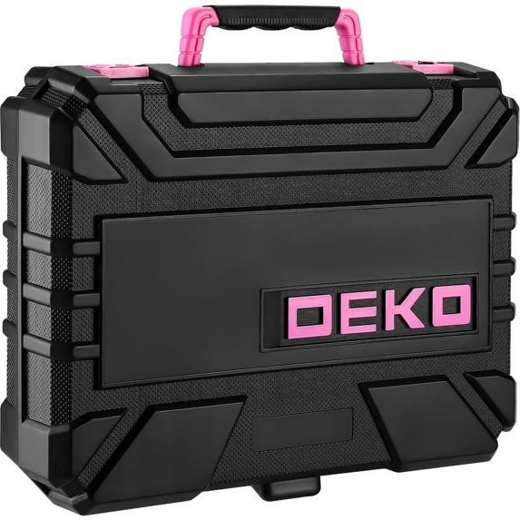 DEKOPRO126PC  Drill Tool Set with 8V Pink Cordless Drill Home Tool Kit with Dril