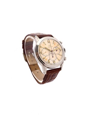 Movado Armbanduhr Chronograph Edelstahl Handaufzug 50's