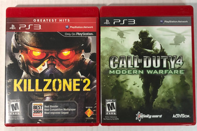 Killzone 2 & Call of Duty 4 Modern Warfare PlayStation 3, PS3 LOT Greatest Hits