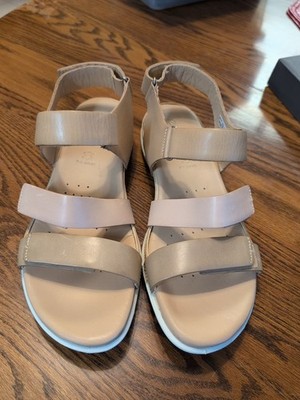 Ecco Flash Women's Size 9 9.5 40 Shoes Dune Leather Strappy Comfort Sandals