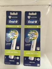 Lot of 2 Oral-B Floss Action Electric Replacement Brush Heads 6 Count White NEW