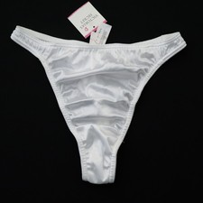 NEW Victoria's Secret VINTAGE 90s Second Skin Satin Thong Panty S SMALL