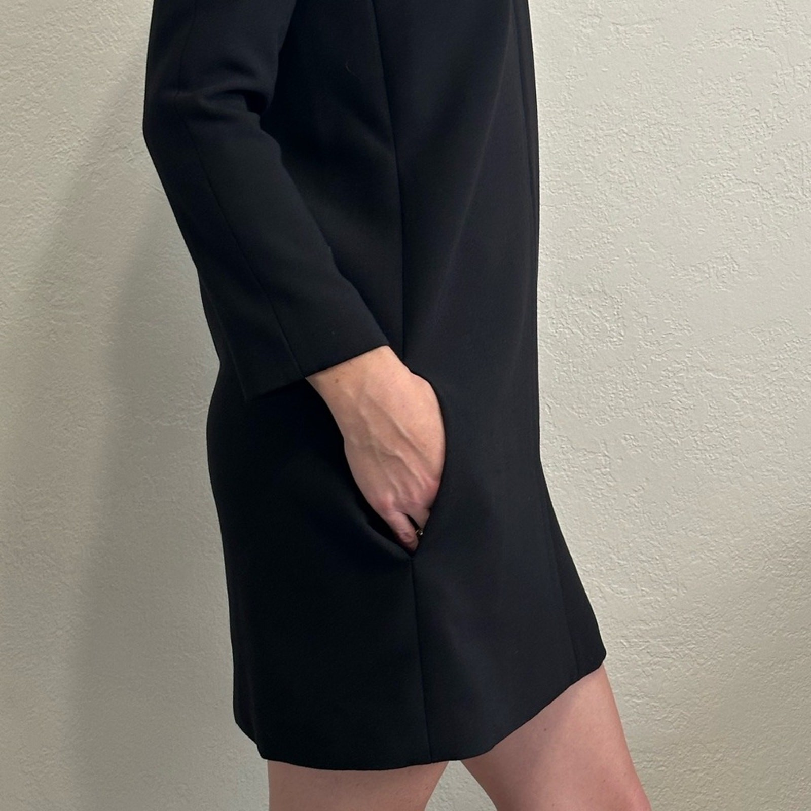 FILA Mini abito The Row con zip davanti nero maniche lunghe tasche US 0