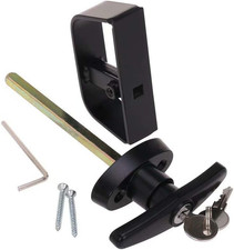 6" T-Handle Shed Door Lock Handle with Lock Keyed Alike Garage t Handle Shed Lat