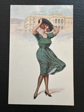 1920s/30s Ca Illustrated Postcard MULA TRIESTINA SQUARE UNIT pin up Trieste