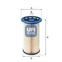 UFI Kraftstofffilter 26.038.00 FüR Audi Seat Skoda VW