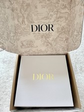 Authentic CHRISTIAN DIOR Empty White Textured Gift Box 9 X9X4.5 Tissue, Ribbon