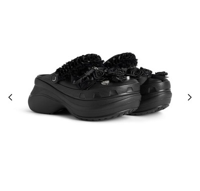 Balenciaga Mule Jibbitz Crocs Sandals Black Women's Size US 8 EU 38
