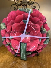 Balsam & Fir Set of 3 Melamine Poinsettia Nesting Serving Bowls Christmas  NEW