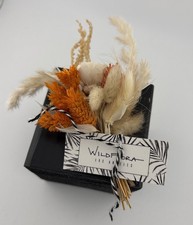 Wild Flora Design Los Angeles Dried Arrangement 5.75  High 4.5 Wide Orange Cream