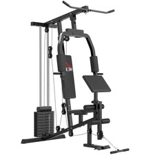 HOMCOM Palestra Multifunzione per Allenamento a Casa Stazione Fitness in Acciaio