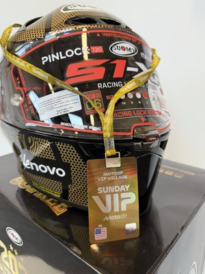 Signed Francesco Bagnaia 2023 Suomy SR-GP Gold Helmet Pecco MotoGP #995/1163 VIP