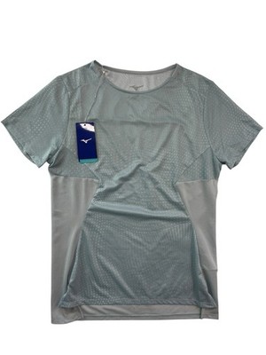 Mizuno Dry Aero flow Graphic Tee Cloud Blue Athletic Shirt Women's Sz Medium NWT