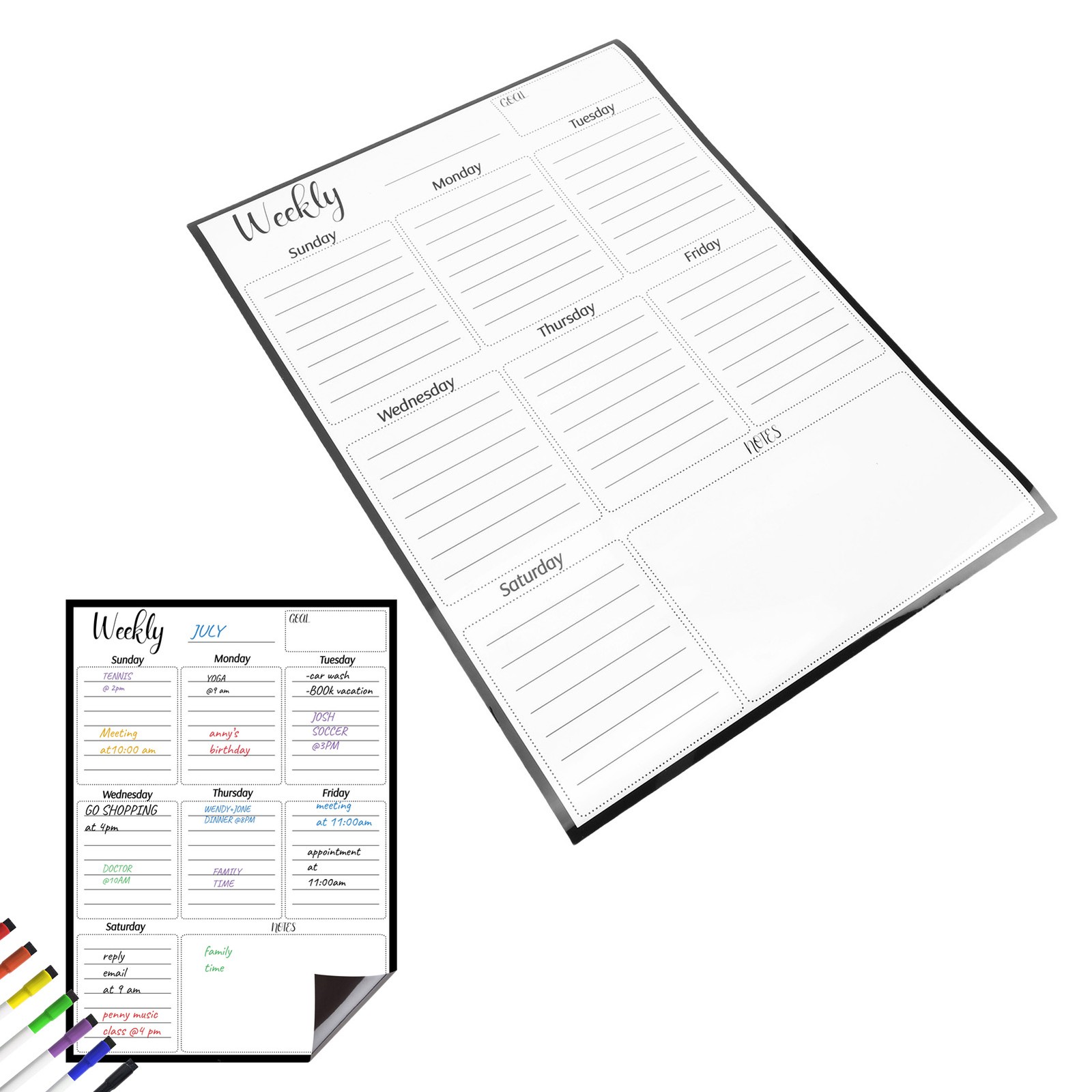 New Magnet Weekly Planner Dry Erase Whiteboard Vertical To Do List Sheet For
