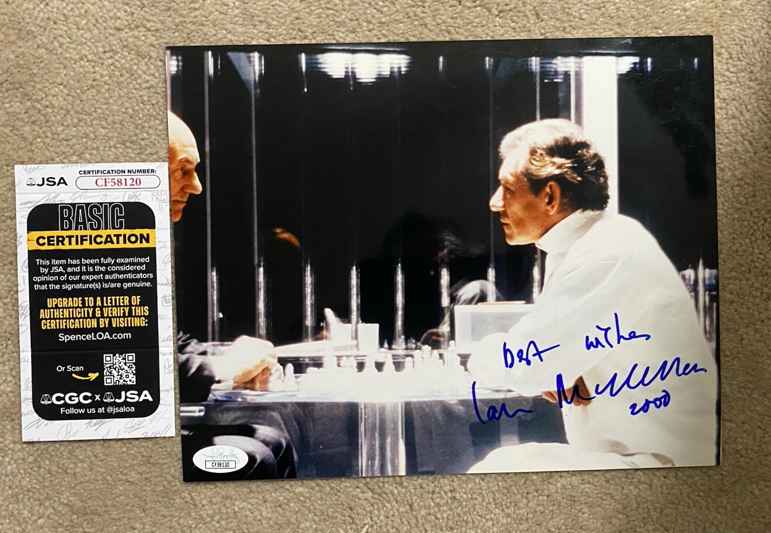 SIR IAN McKELLEN as MAGNETO X-MEN 2000 MOVIE Signed Autographed 8x10 PHOTO JSA