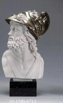 Statue Busto Di Menelao In Polvere Di Marmo Bianco | Testa | Menelao's Busto