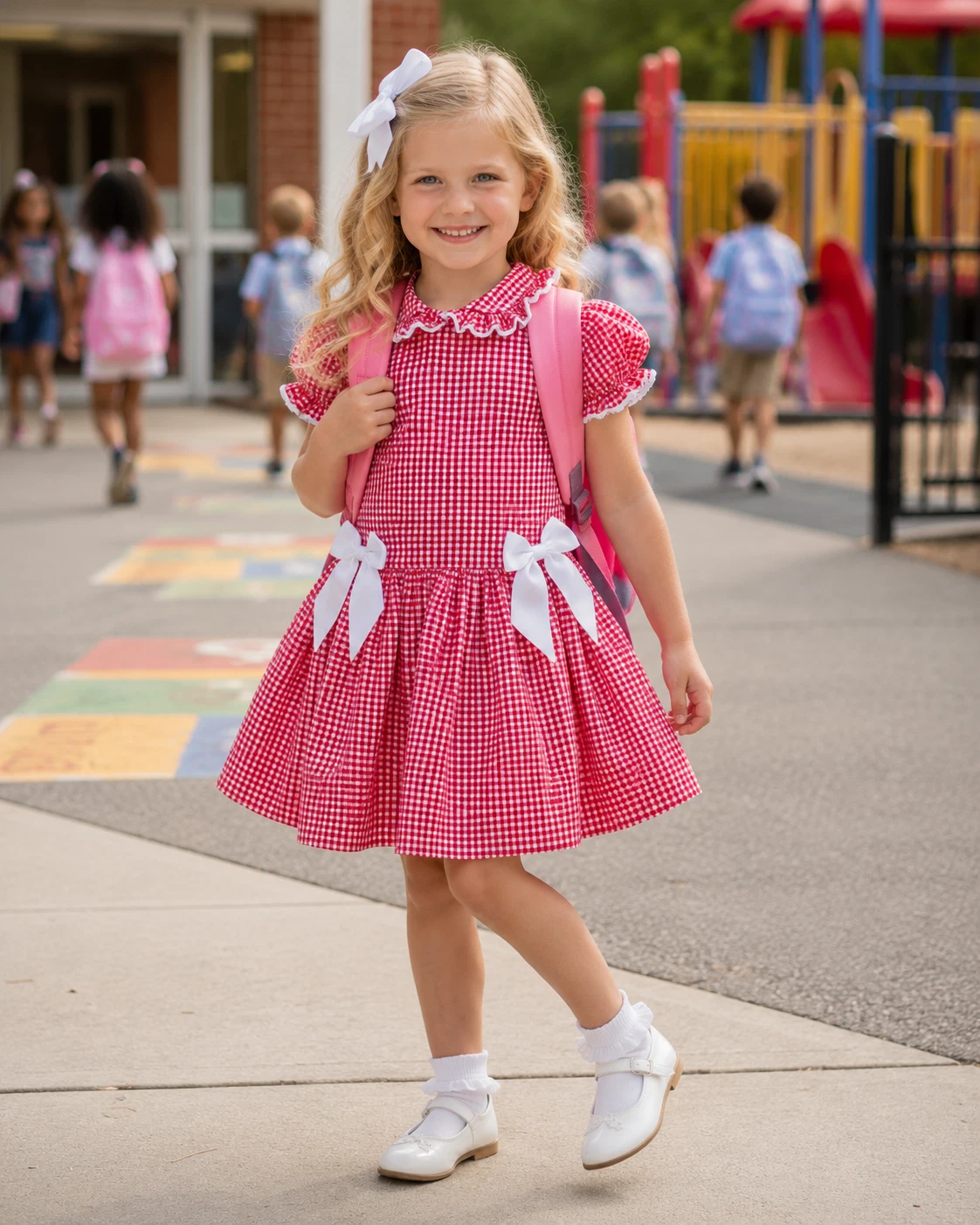 DREAM 0-8 years GIRLS gingham school uniform drop waist lined dress 6 colours
Opens in a new window
