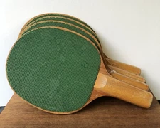 Vtg Table Tennis Ping Pong 4 Paddle Lot Green