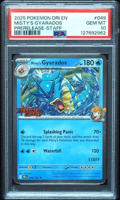 Misty's Gyarados STAFF Promo PSA 10 049/182 Destined Rivals