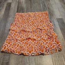 Rue21 lace orange and white floral all over tube top belt not included size M